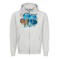 Dove Grey snow hearts winter season Zipper Hoodie - Zillion Design Studio