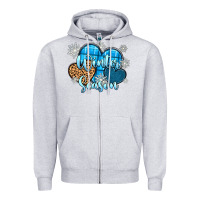 Heather Grey snow hearts winter season Zipper Hoodie - Zillion Design Studio