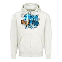 Oatmeal Heather snow hearts winter season Zipper Hoodie - Zillion Design Studio
