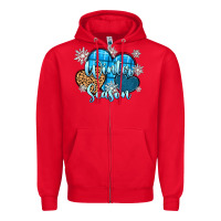 Red snow hearts winter season Zipper Hoodie - Zillion Design Studio
