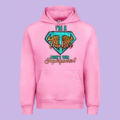 I'm A Teacher What's Your Superpower Leopard Urban Hoodie Designed By Jasminsmagicworld