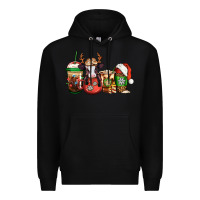 Black christmas baby calf coffee cups Premium Hoodie - Jasminsmagicworld