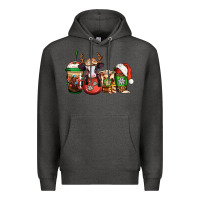 Charcoal Heather christmas baby calf coffee cups Premium Hoodie - Jasminsmagicworld