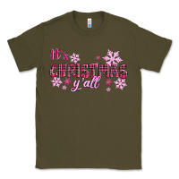 Army Green It's Christmas Y'all Season Pink Christmas Classic Tee - RanaPortraitStore