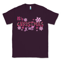Plum It's Christmas Y'all Season Pink Christmas Classic Tee - RanaPortraitStore