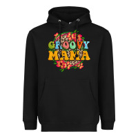 Black groovy mama Heavyweight Hoodie - Zillion Design Studio