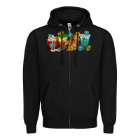 Black western rodeo coffee cup Zipper Hoodie - texasbilliewilder
