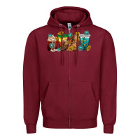 Burgundy western rodeo coffee cup Zipper Hoodie - texasbilliewilder