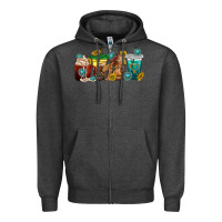 Charcoal Heather western rodeo coffee cup Zipper Hoodie - texasbilliewilder