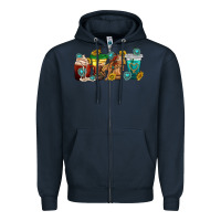 Navy western rodeo coffee cup Zipper Hoodie - texasbilliewilder
