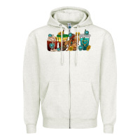 Oatmeal Heather western rodeo coffee cup Zipper Hoodie - texasbilliewilder