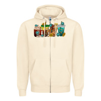 Sandshell western rodeo coffee cup Zipper Hoodie - texasbilliewilder