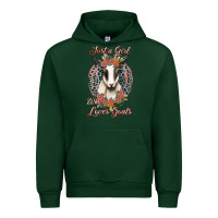 Forest Green just a girl who loves goats Urban Hoodie - Jasminsmagicworld