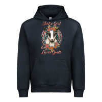 Navy just a girl who loves goats Urban Hoodie - Jasminsmagicworld