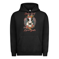 Pigment Black just a girl who loves goats Urban Hoodie - Jasminsmagicworld