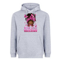 Heather Grey afro messy bun breast cancer warrior Heavyweight Hoodie - texasbilliewilder