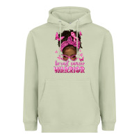 Matcha afro messy bun breast cancer warrior Heavyweight Hoodie - texasbilliewilder