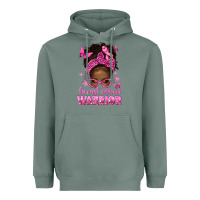 Sage afro messy bun breast cancer warrior Heavyweight Hoodie - texasbilliewilder