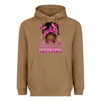 Toasted Coconut afro messy bun breast cancer warrior Heavyweight Hoodie - texasbilliewilder