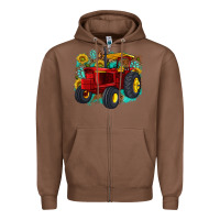 Chestnut western tractor Zipper Hoodie - texasbilliewilder