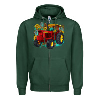 Sports Green western tractor Zipper Hoodie - texasbilliewilder