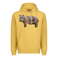 Antique Gold hippopotamus Premium Hoodie - LillyAllenDesigns