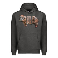 Charcoal Heather hippopotamus Premium Hoodie - LillyAllenDesigns
