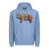 Colony Blue hippopotamus Premium Hoodie - LillyAllenDesigns