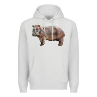 Dove Grey hippopotamus Premium Hoodie - LillyAllenDesigns