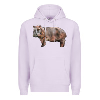 Lilac hippopotamus Premium Hoodie - LillyAllenDesigns