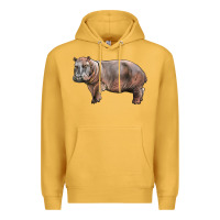 Mustard hippopotamus Premium Hoodie - LillyAllenDesigns