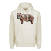 Oatmeal Heather hippopotamus Premium Hoodie - LillyAllenDesigns
