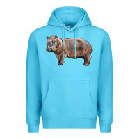 Ocean Blue hippopotamus Premium Hoodie - LillyAllenDesigns
