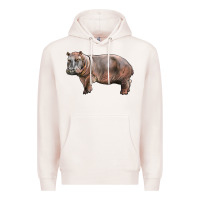 Pale Pink hippopotamus Premium Hoodie - LillyAllenDesigns