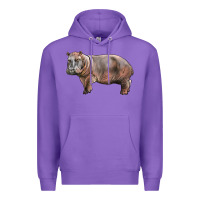 Purple hippopotamus Premium Hoodie - LillyAllenDesigns