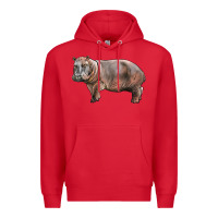 Red hippopotamus Premium Hoodie - LillyAllenDesigns