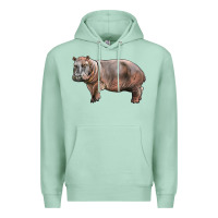 Seafoam hippopotamus Premium Hoodie - LillyAllenDesigns