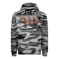 Slate Camo hippopotamus Premium Hoodie - LillyAllenDesigns