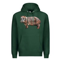 Sports Green hippopotamus Premium Hoodie - LillyAllenDesigns
