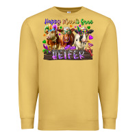 Antique Gold happy mardi gras heifer Premium Sweatshirt - RacoonDesign