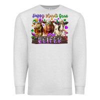 Oatmeal Heather happy mardi gras heifer Premium Sweatshirt - RacoonDesign