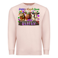 Pale Pink happy mardi gras heifer Premium Sweatshirt - RacoonDesign