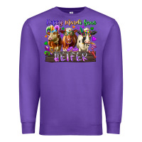 Purple happy mardi gras heifer Premium Sweatshirt - RacoonDesign