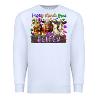 White happy mardi gras heifer Premium Sweatshirt - RacoonDesign