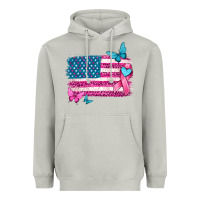 Moon Dust American flag breast cancer with ribbon Heavyweight Hoodie - texasbilliewilder