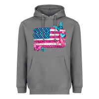 Storm American flag breast cancer with ribbon Heavyweight Hoodie - texasbilliewilder