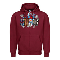 Burgundy let it snow Zipper Hoodie - Zillion Design Studio