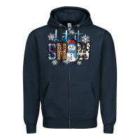 Navy let it snow Zipper Hoodie - Zillion Design Studio