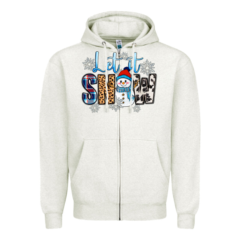 Let It Snow Zipper Hoodie by Zillion Design Studio | Teevron