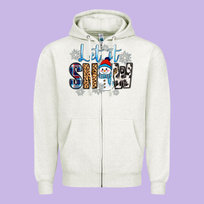 Let It Snow Zipper Hoodie Designed By Zillion Design Studio